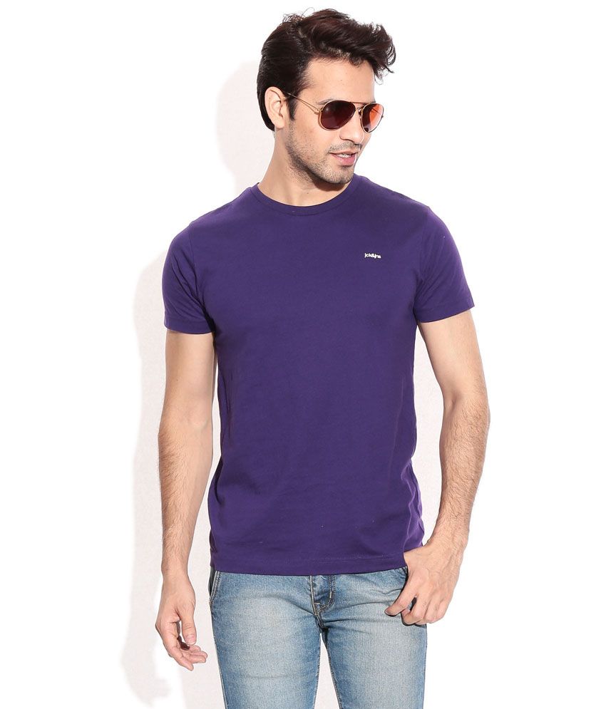 Slim Fit Jack And Jones T Shirt Myntra Buy Jack Jones Purple