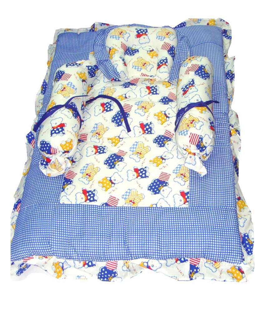 Baby Basics Blue White Bedding Set: Buy Baby Basics Blue White Bedding