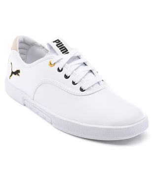 puma white casual shoes