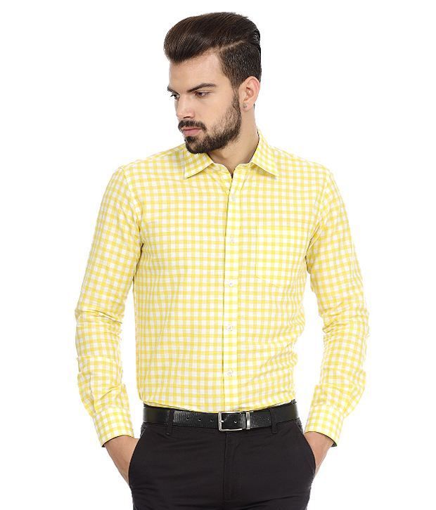 Genesis Yellow Formals Shirt - Buy Genesis Yellow Formals Shirt Online ...