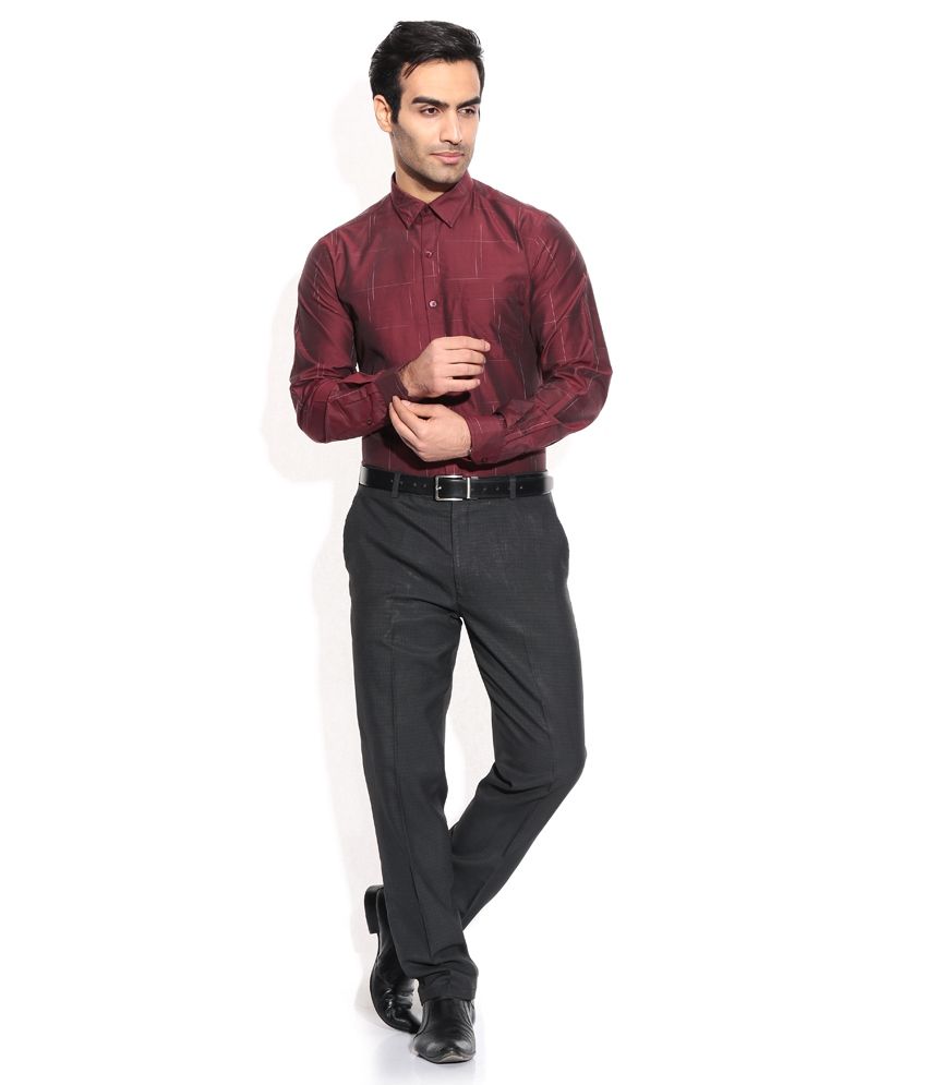 maroon party wear shirt