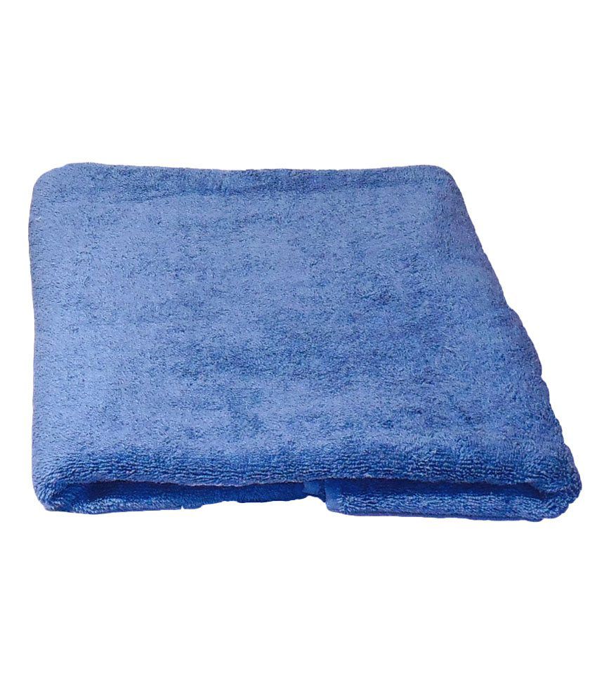 White Wave Single Cotton Bath Towel - Blue - Buy White Wave Single ...