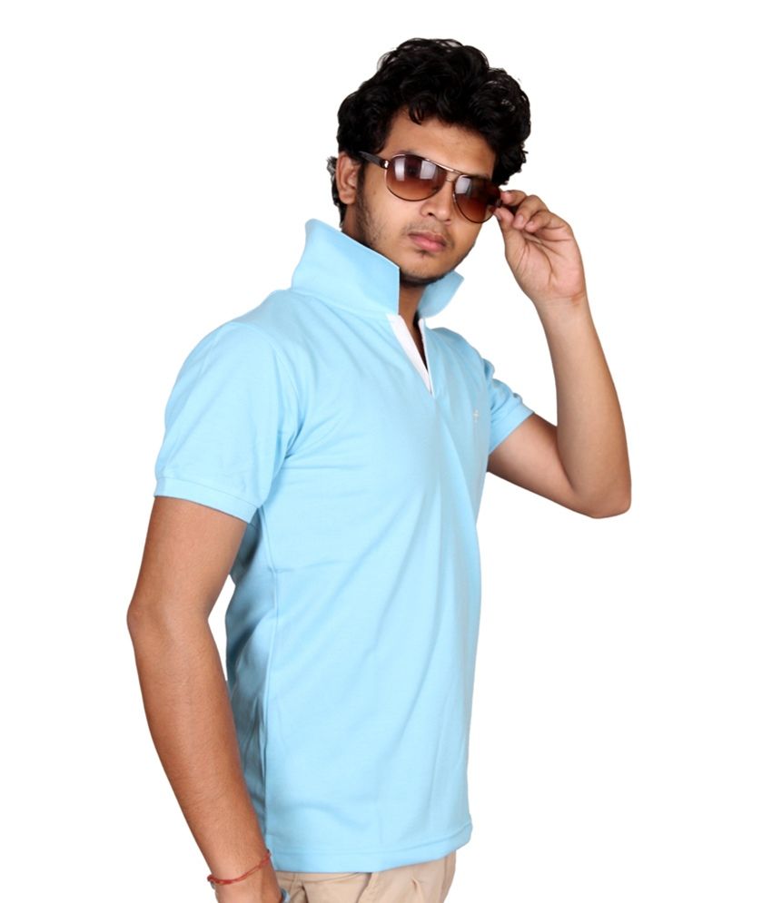 Fulon Men's Matching Collar & Cuff With Contrast Placket Tshirts
