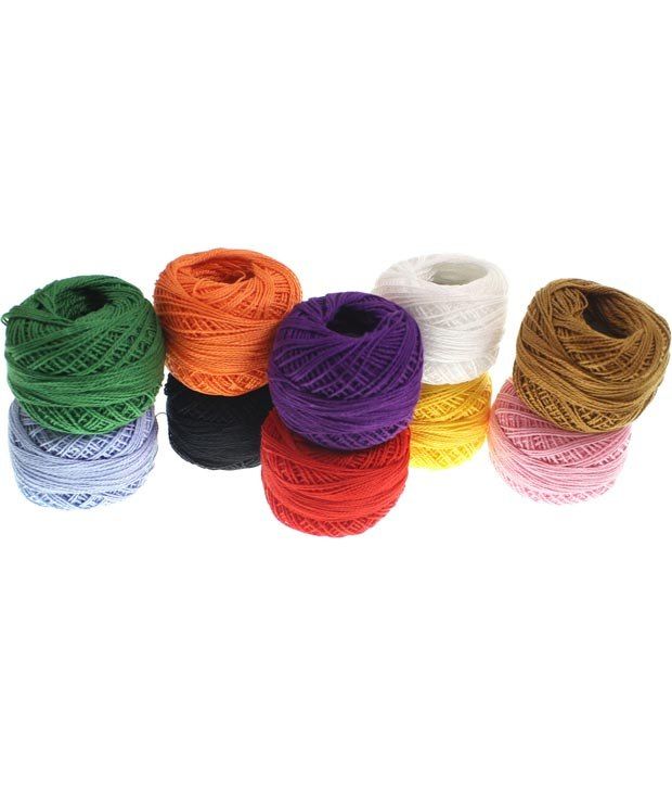 Kurtzy 950 Yards Colourful Crochet Cotton Craft Thread Reels Buy