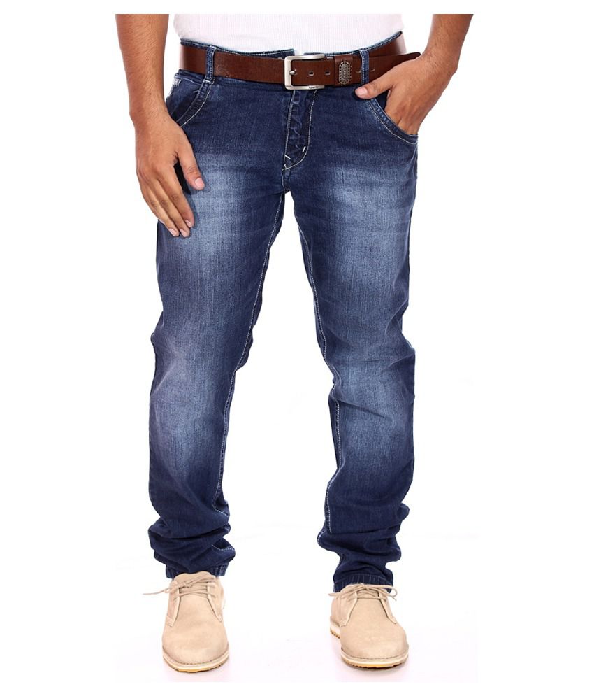 Sparky Blue Cotton Faded Slim Fit Jeans - Buy Sparky Blue Cotton Faded ...