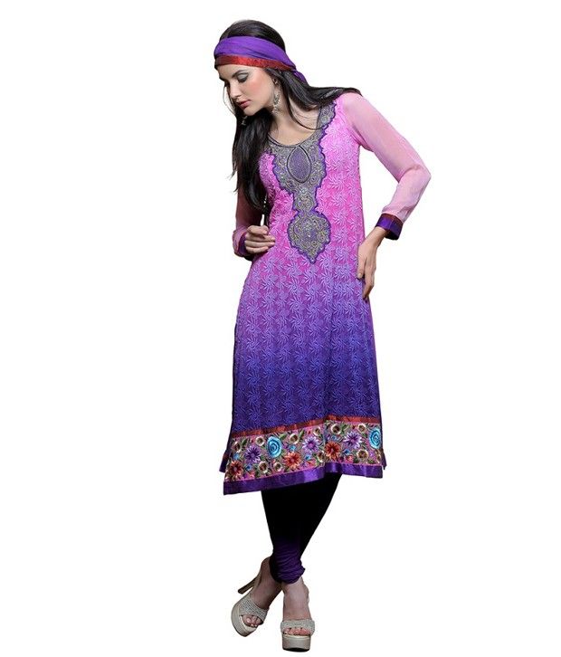 chiffon material churidar