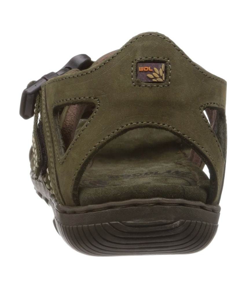 woodland men olive green leather sandals