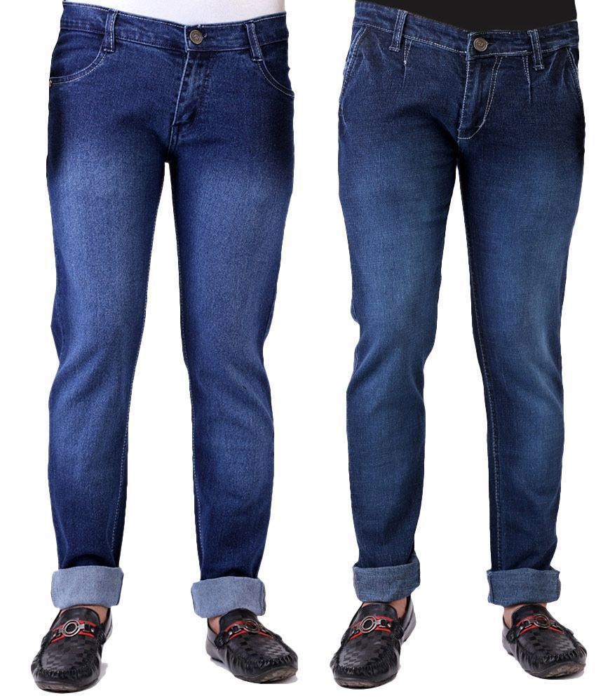 Ansh Fashion Wear Men's Jeans Combo Of 2 Denim Jeans With Free 1 Pair