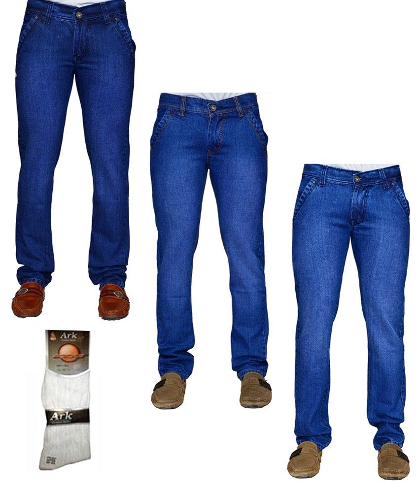 Ansh Fashion Wear Men's Jeans Combo Of 3 Denim Jeans With Free 1 Pair