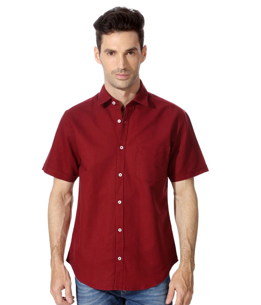 Peter England Maroon Semi Formals Shirt - Buy Peter England Maroon Semi ...