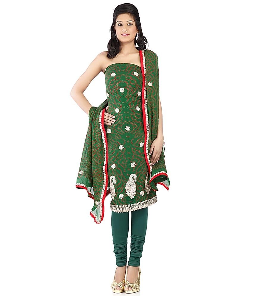 georgette bandhani dress material