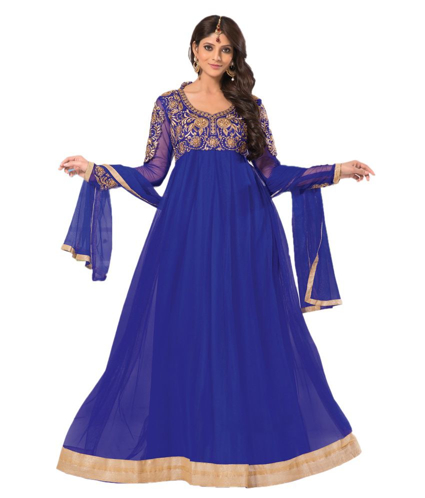 Indian Wholesale Clothing Blue Faux Unstitched