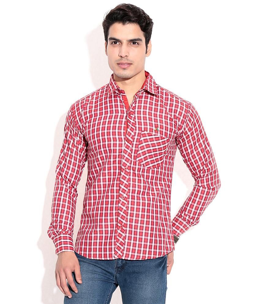 Pazel Red Casuals Shirt - Buy Pazel Red Casuals Shirt Online at Best ...