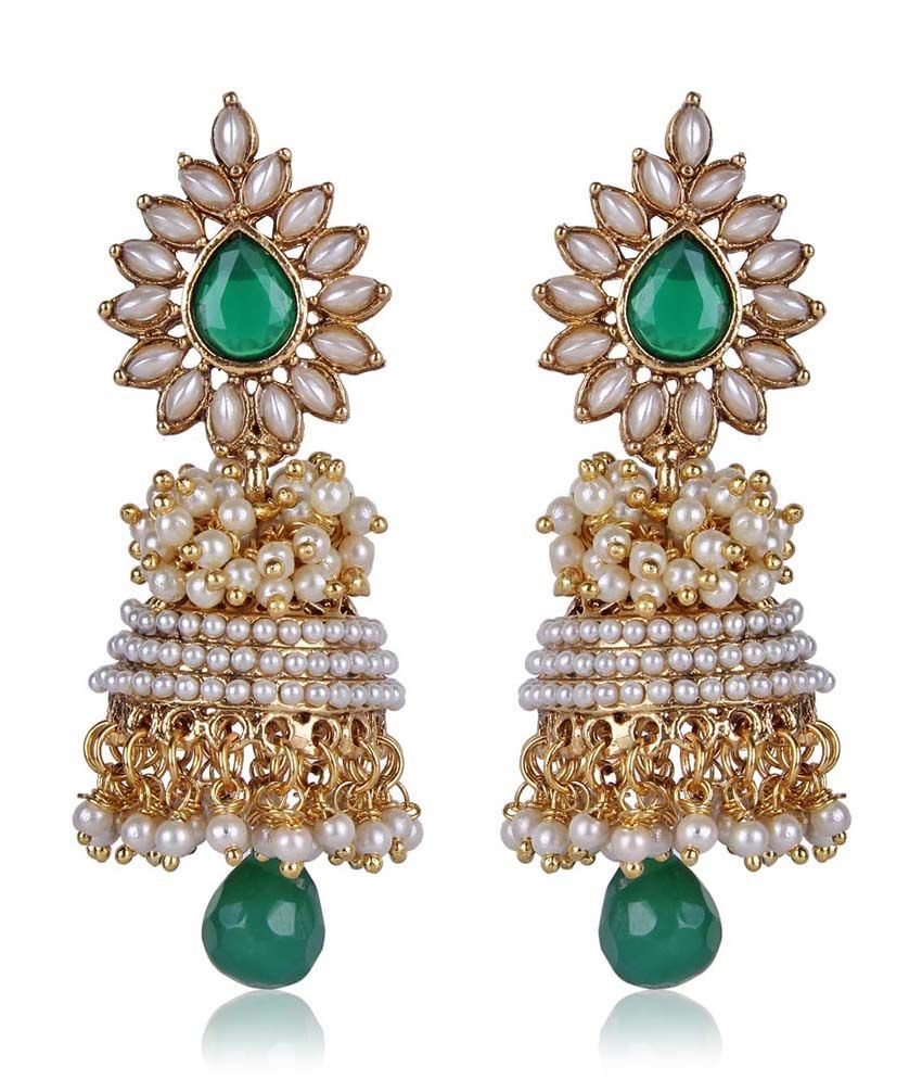 Shinningdiva Aashiqui 2 Earrings In Green Color - Buy Shinningdiva ...