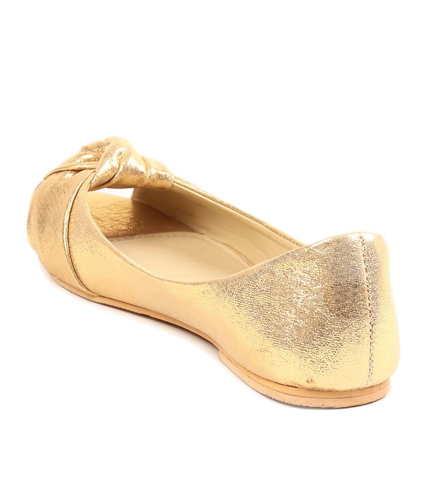 Stfu Gold Ballerinas Price in India- Buy Stfu Gold Ballerinas Online at ...
