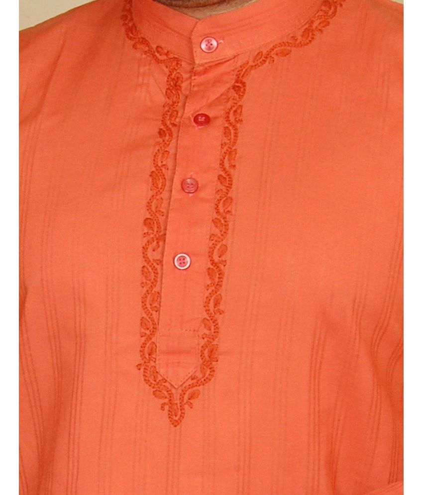 red chikan kurta