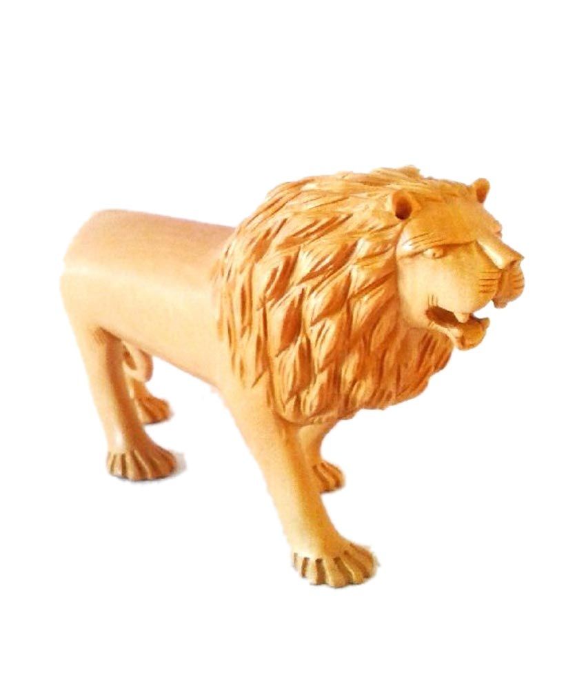 Bhoomi Craft Decorative Showpiece Handmade Wooden Lion Buy Bhoomi