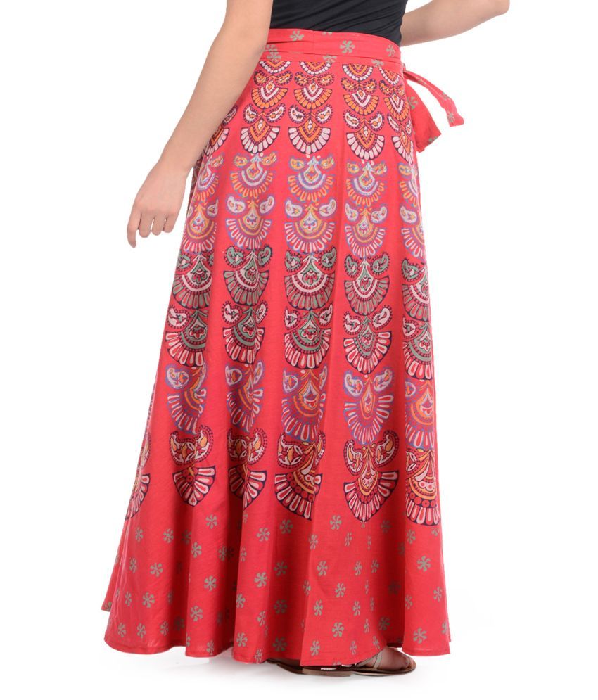 Buy Rajasthani Sarees Red Cotton Skirts Online at Best Prices in India ...