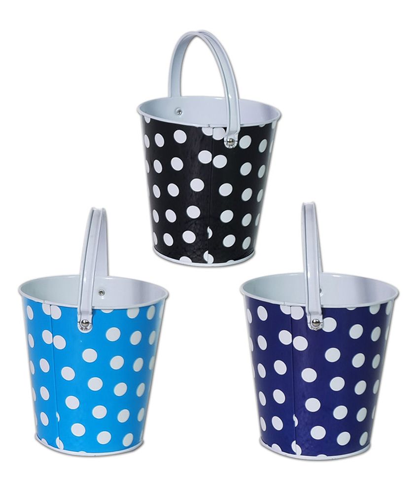 Super Drool Multicolor Utility Designer Tin Bucket Set Of 3 Buy Super Drool Multicolor