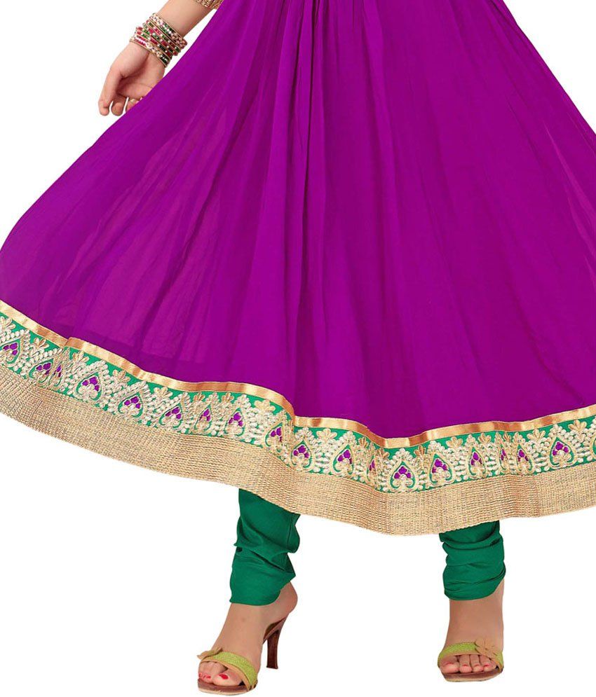 Surat Tex Purple Color Traditional Embroidered Pure Georgette Semi ...