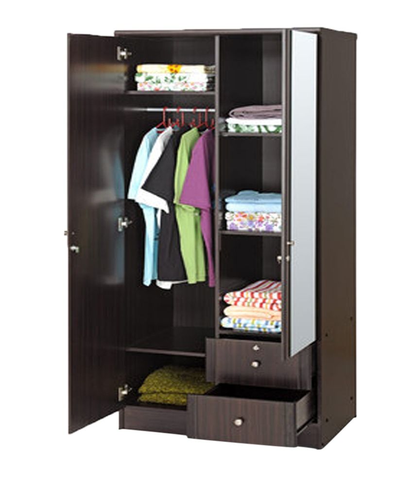 Solid Wood 2 Door Wardrobe With Mirror Buy Online At Best