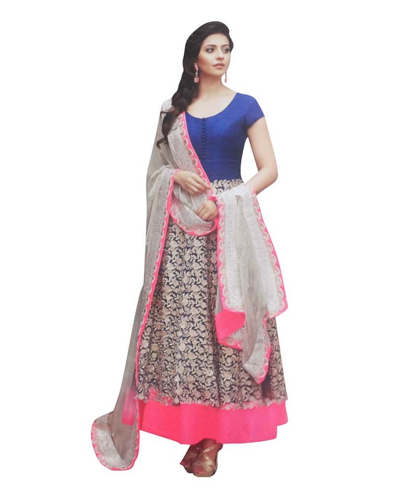 Veena Enterprises Pink Cotton Silk Unstitched Dress Material Buy