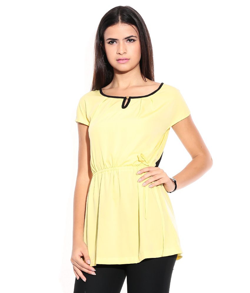 Wills Lifestyle Yellow Polyester Top - Buy Wills Lifestyle Yellow ...