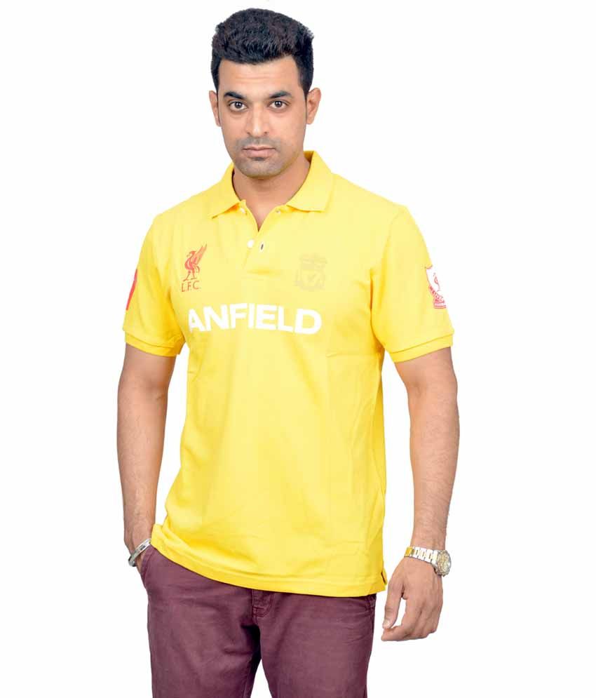 Liverpool Football Club Yellow Cotton Polo T-shirt - Buy Liverpool ...