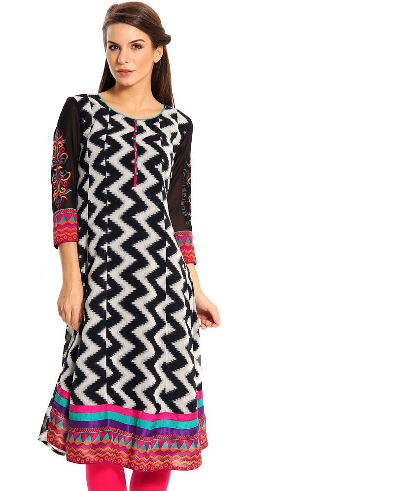 Soch Multi Pure Georgette Printed Short Kurti - Buy Soch Multi Pure Georgette Printed Short 