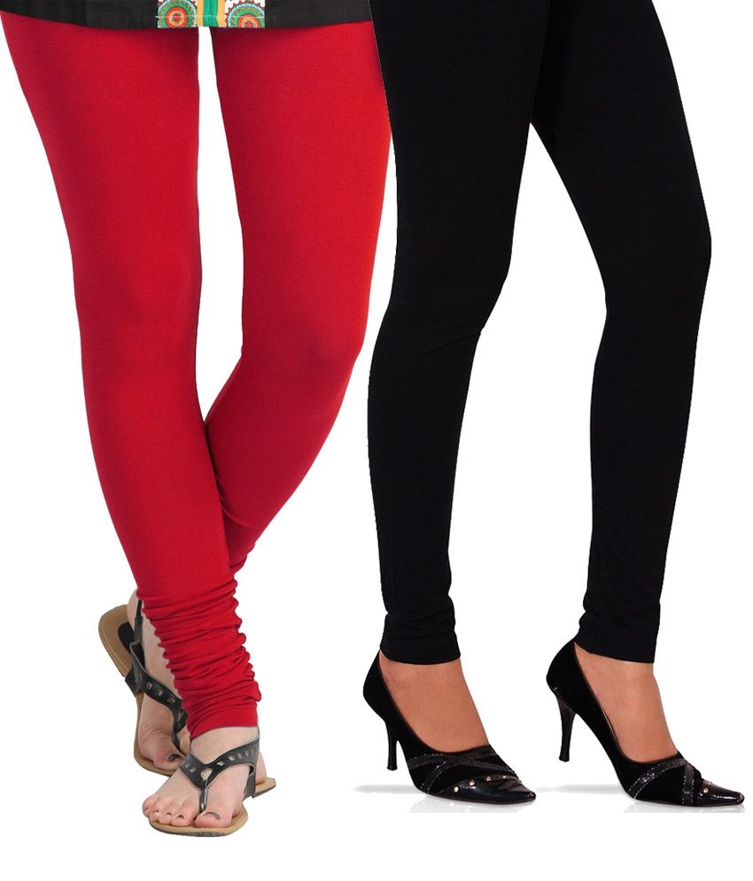 Sheoli Full Length Cotton Lycra Leggings - Pack Of 2 Price in India ...