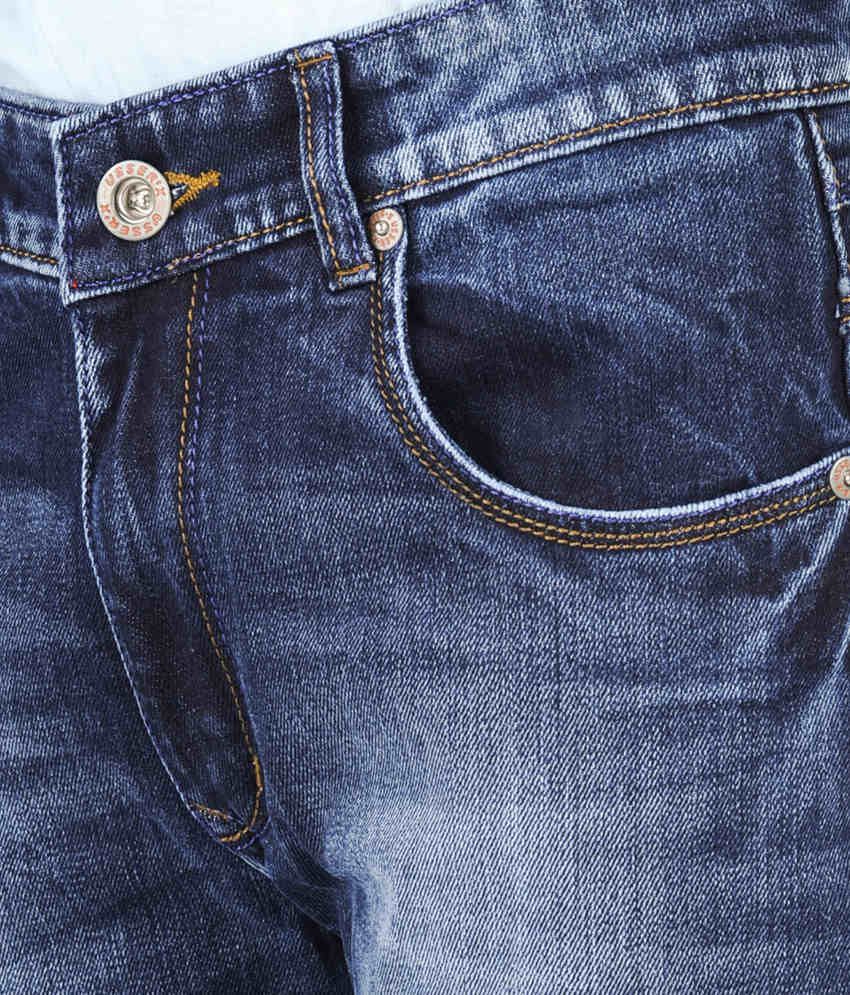 Usser'x Jeans Blue Cotton Blend Basics Jeans - Buy Usser'x Jeans Blue ...