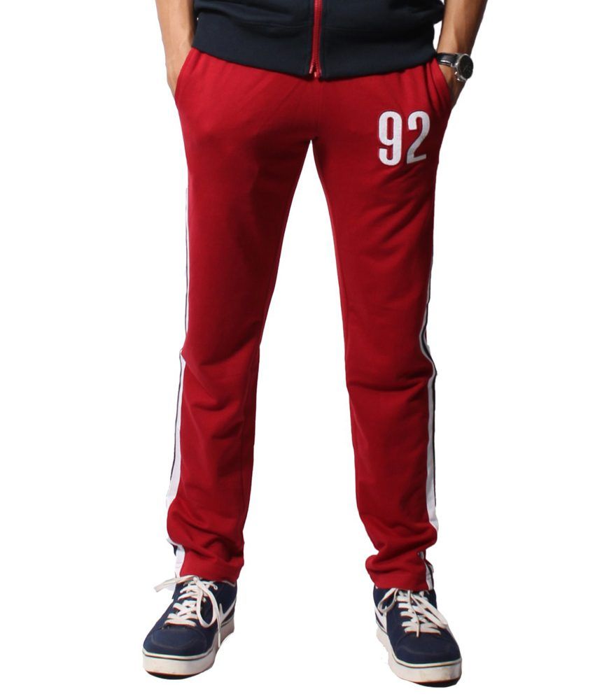 Fitz Red Cotton Blend Trackpant - Buy Fitz Red Cotton Blend Trackpant ...