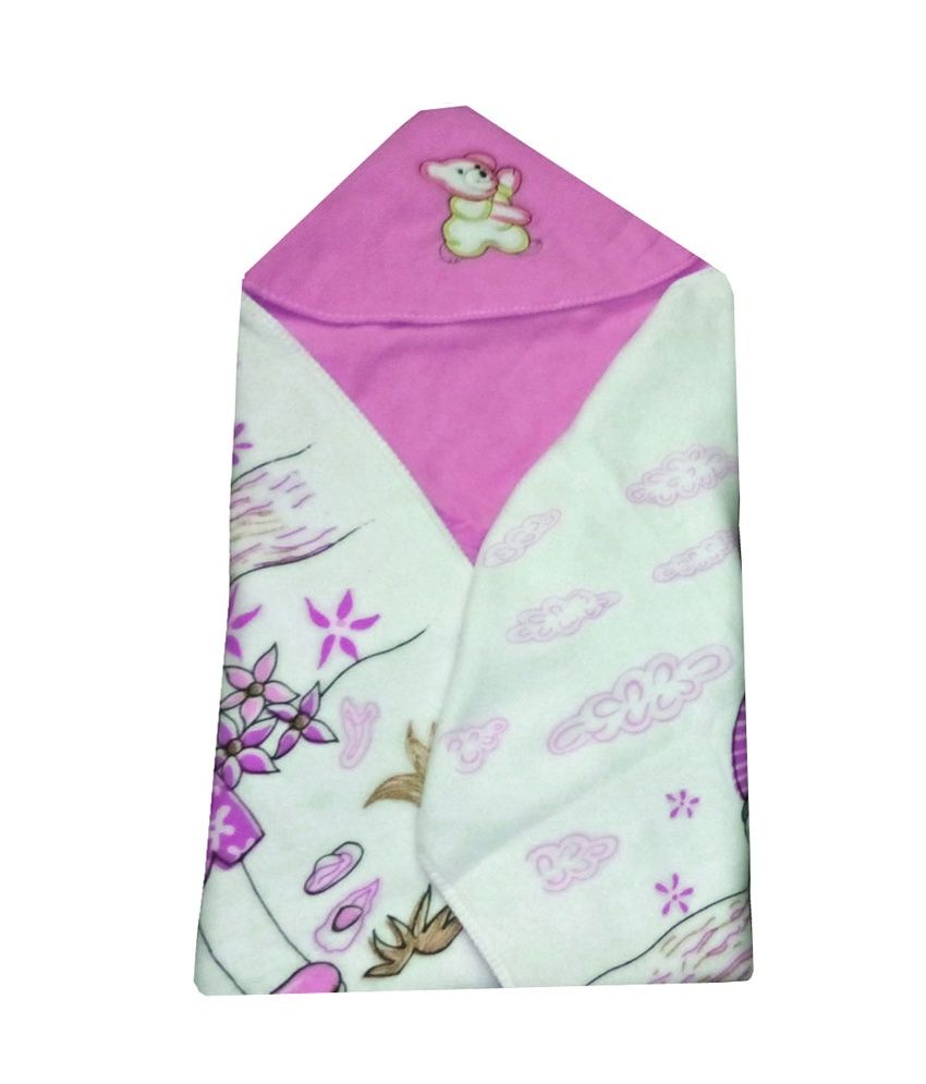Baby Basics Hooded Blanket For Baby Pink Buy Baby Basics Hooded