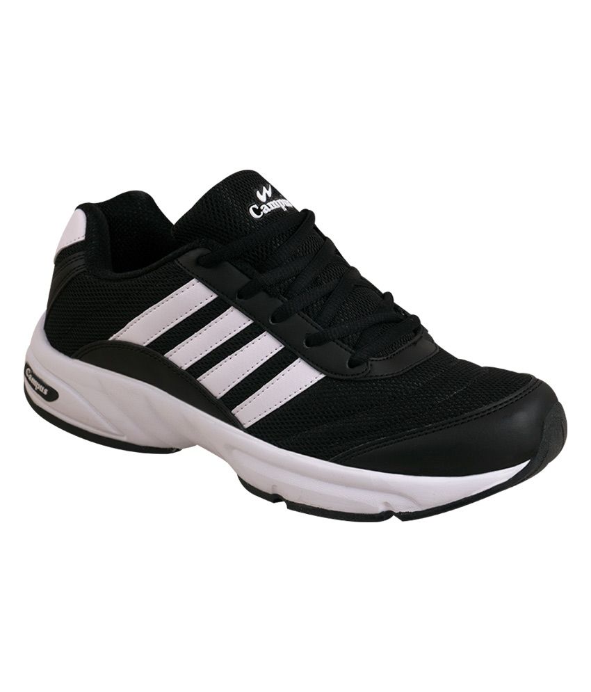 campus black sports shoes