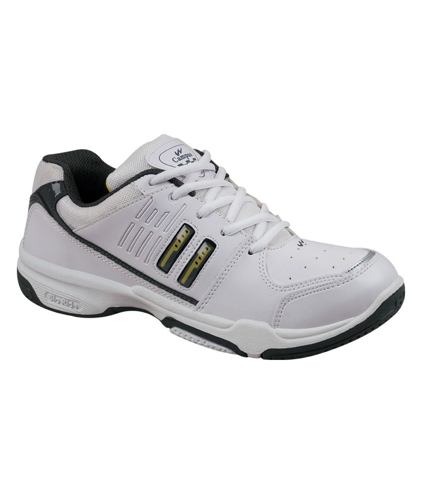 Campus White Synthetic Leather Lace Walking Sport Shoes - Buy Campus ...