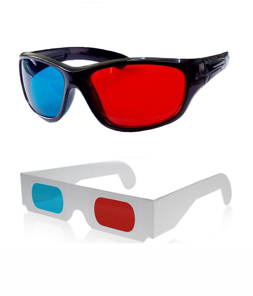 Buy Hrinkar Original Anaglyph 3d Glasses Red And Cyan 1 Plastic + 1 Paper Offer ( 3d Glass ...