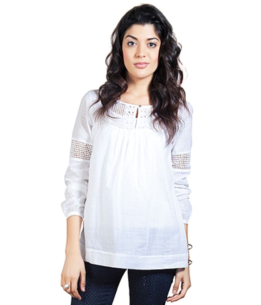 white embroidered top womens