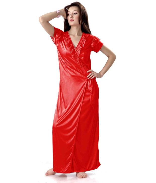 Buy Hot N Sweet Red Two Pcs Nighty Online at Best Prices in India - Snapdeal