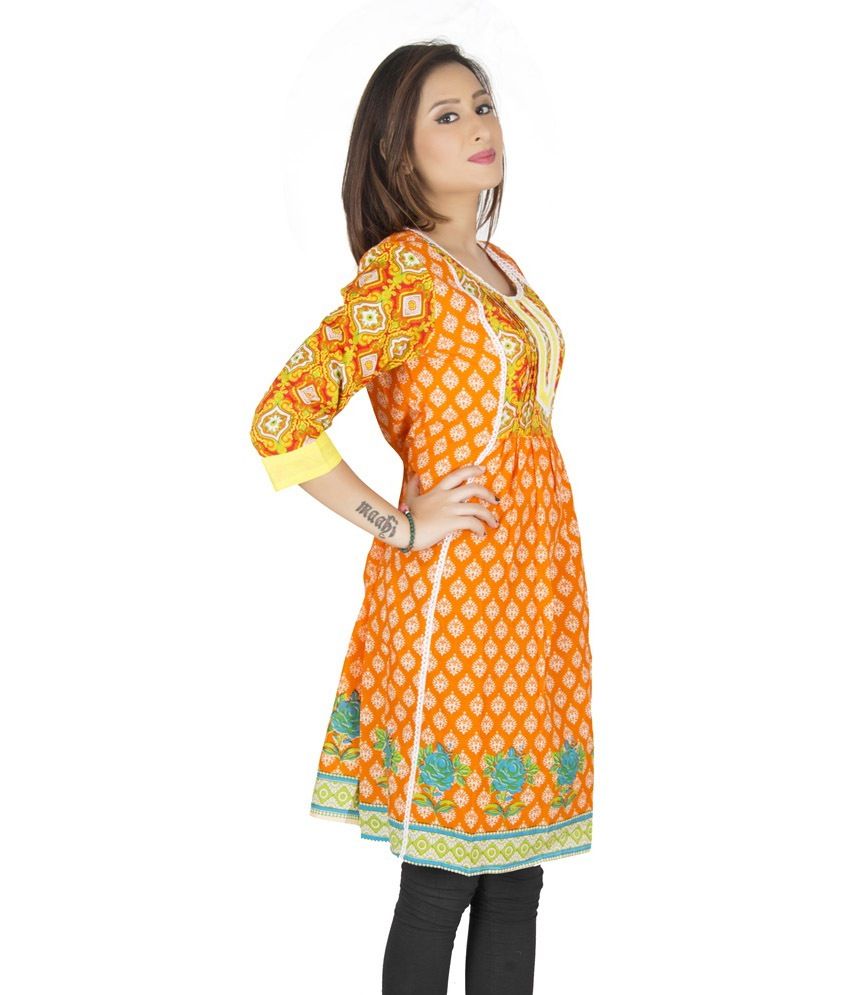 katha work kurti design