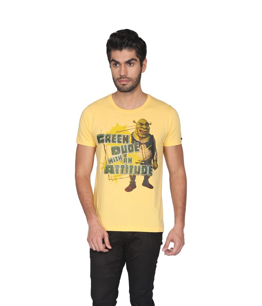 Shrek Men Yellow Casual T Shirts - Buy Shrek Men Yellow Casual T Shirts ...
