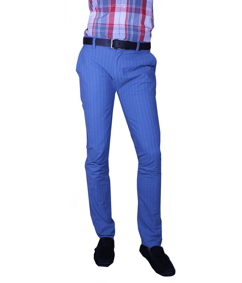 Koutons Blue Cotton Regular Fit Formal Trouser - Buy Koutons Blue ...