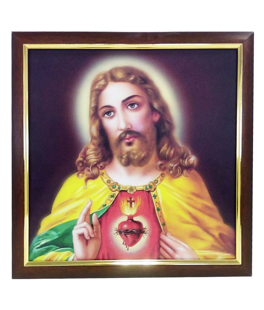 Aadi Shakti Divine Sacred Heart Jesus Canvas Print Frame: Buy Aadi ...