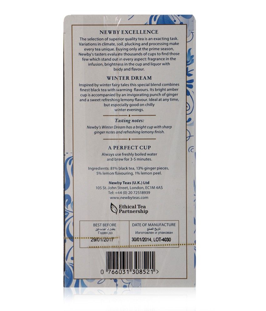 Newby Winter Dream Tea 25 Tea Bags Buy Newby Winter Dream Tea 25