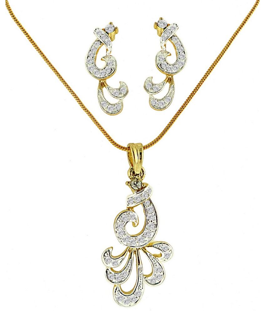 Dg Jewels Exquisite Dual Tone Plating Combo Of 2 Pendant Sets: Buy Dg ...