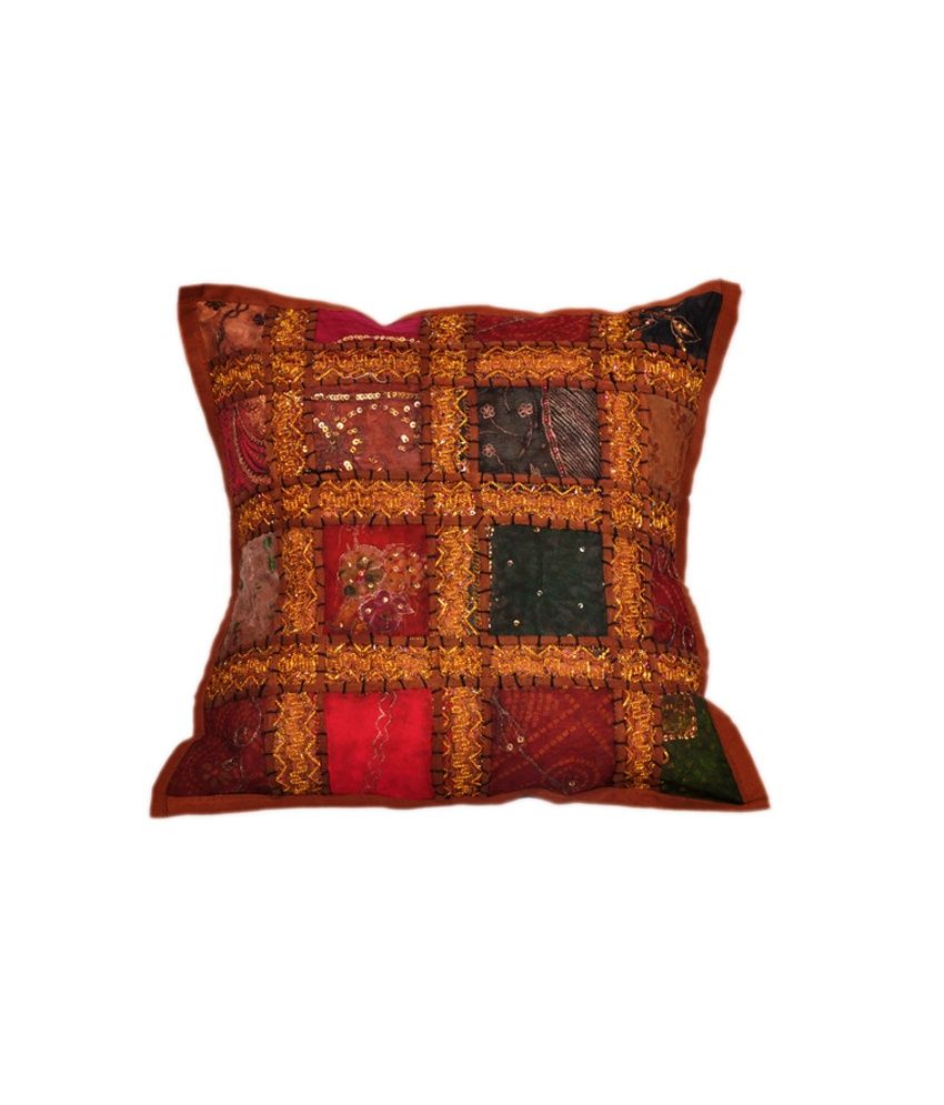 Icb Multicolour Cotton Traditional Cushion Cover Buy Online at Best