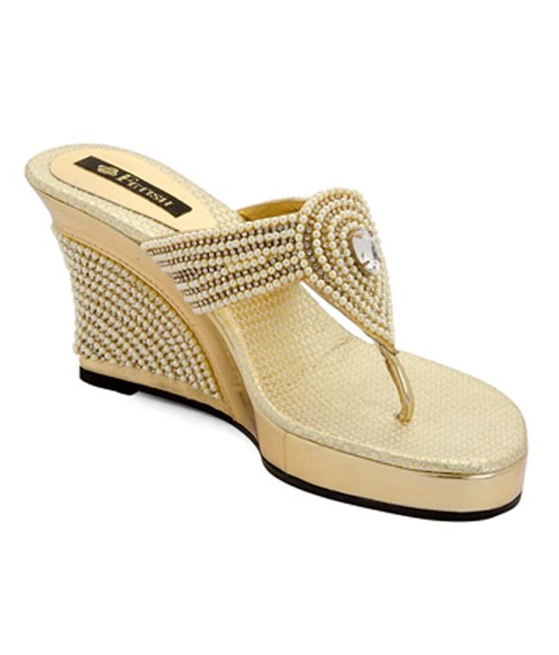 Fetish Women's Macy Gold Wedges Price in India- Buy Fetish Women's Macy  Gold Wedges Online at Snapdeal
