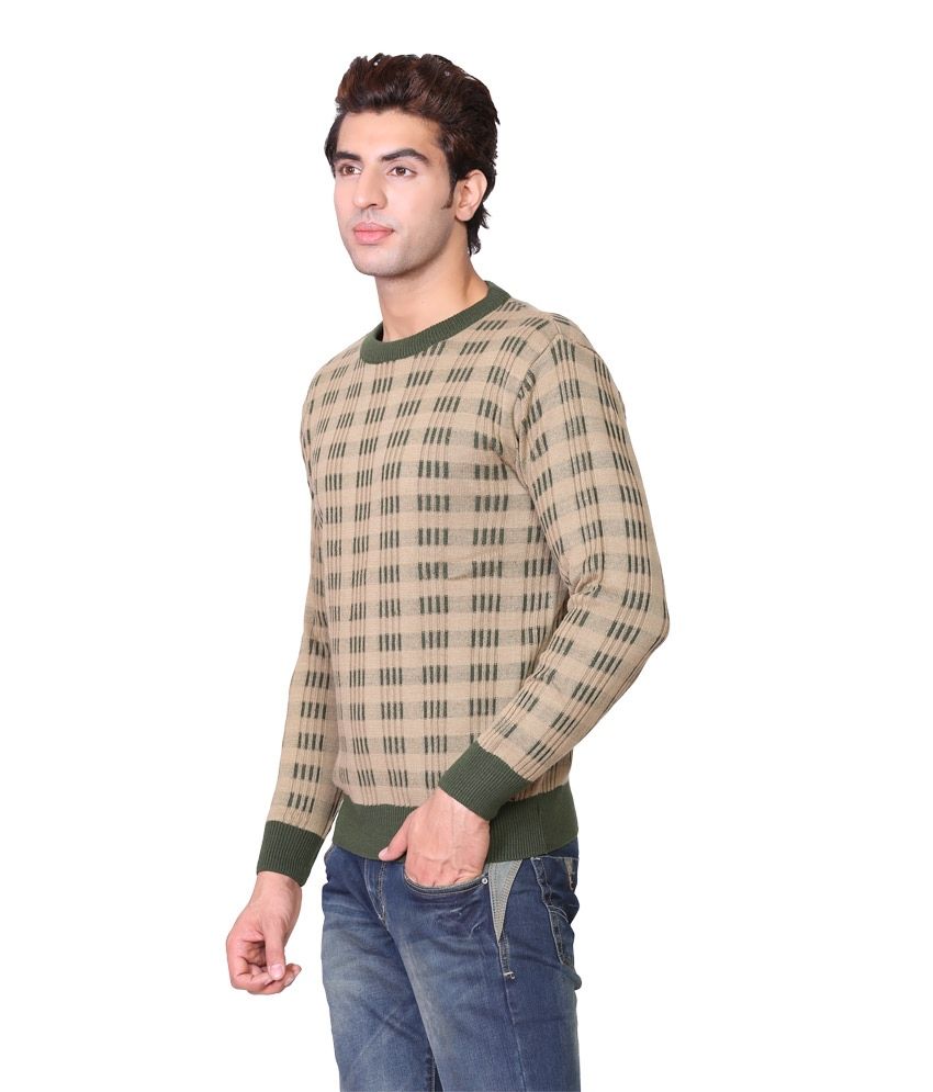 Riverside Green Full Sleeve Acrylic Round Neck Sweater - Buy Riverside ...