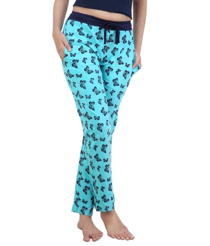 Buy Nite Flite Turquoise Cotton Pajamas Online at Best Prices in India ...