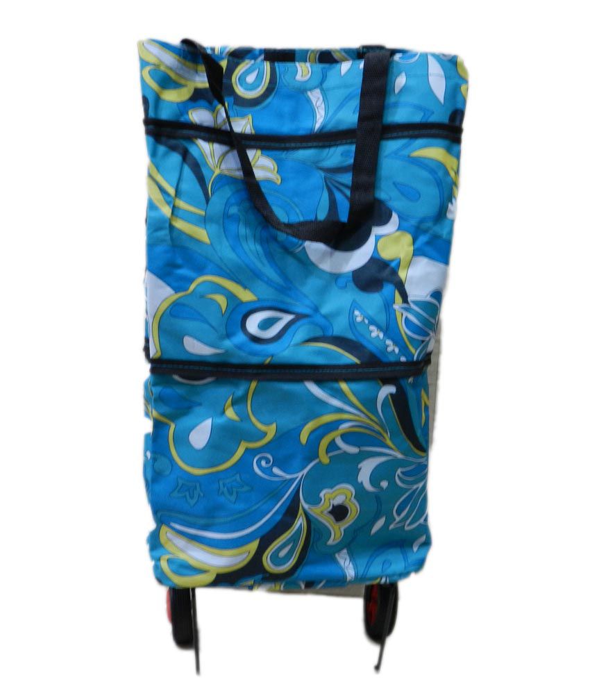 Buy Unique Bags Multicolour Foldable Multi-purpose Shopping Trolley Bag With Wheels at Best ...