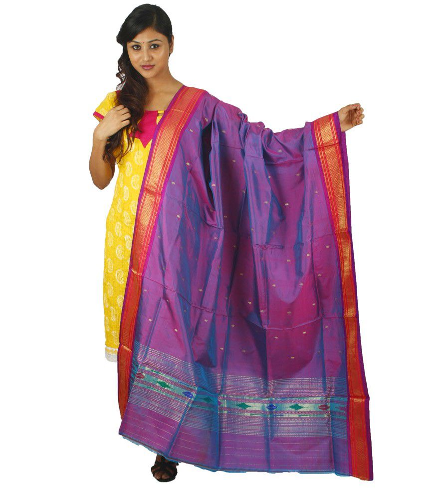Uppada Paithani Silk Dupatta Price in India - Buy Uppada Paithani Silk ...